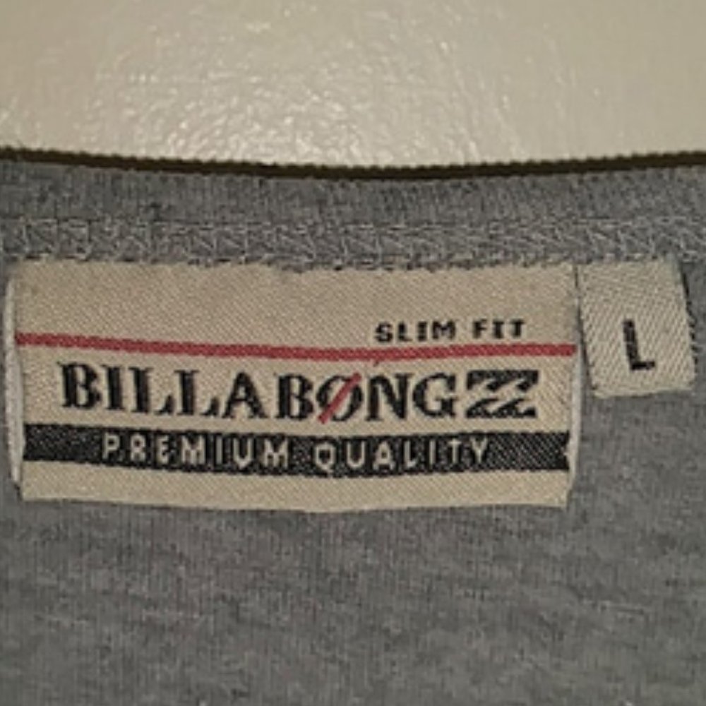 Billabong Sz L Graphic Tee Gray Short Sleeve Top - Picture 5 of 7
